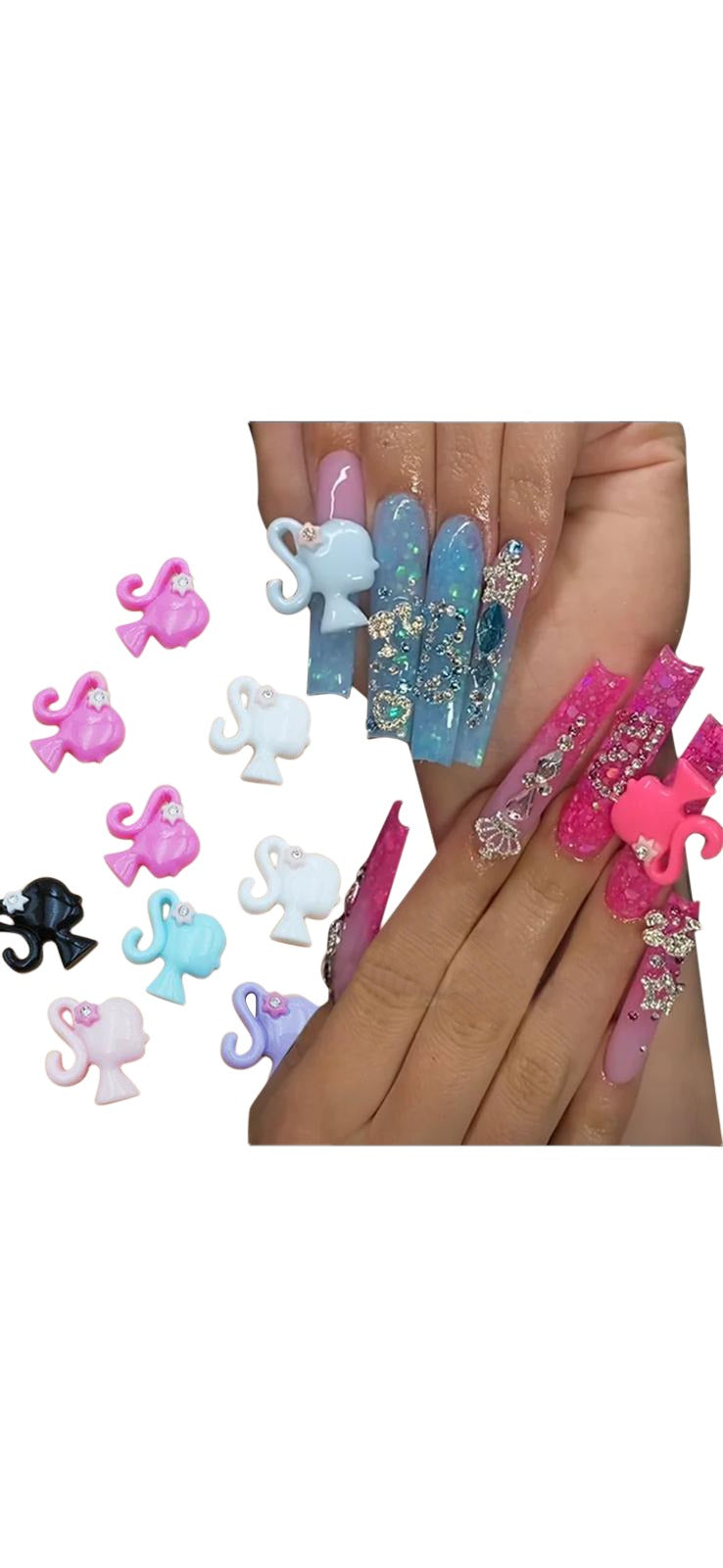 3D Barbie Girl Kawaii Nail Charms