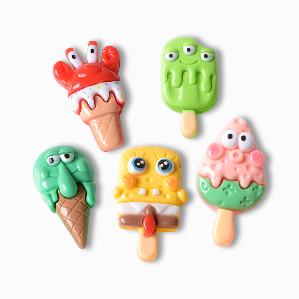 Cartoon Starfish SpongeBob Flat Back popsicle shap