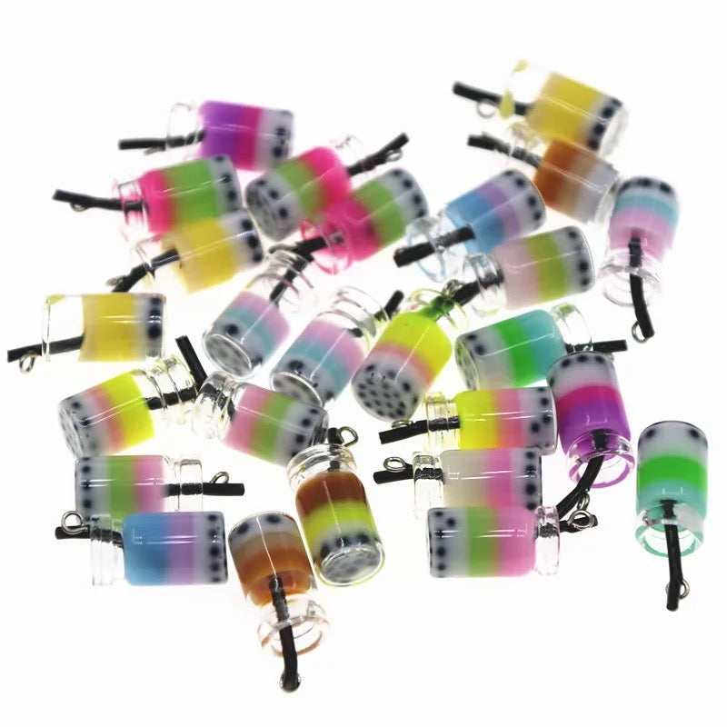 Glass 3D Bubble Tea Charms”