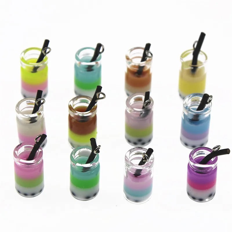 Glass 3D Bubble Tea Charms”
