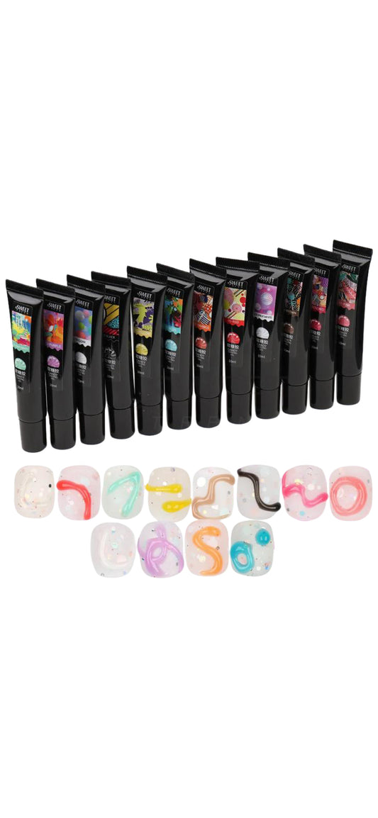 Pudding Gel 5D Embossed Painting Liner Set. 24 colors