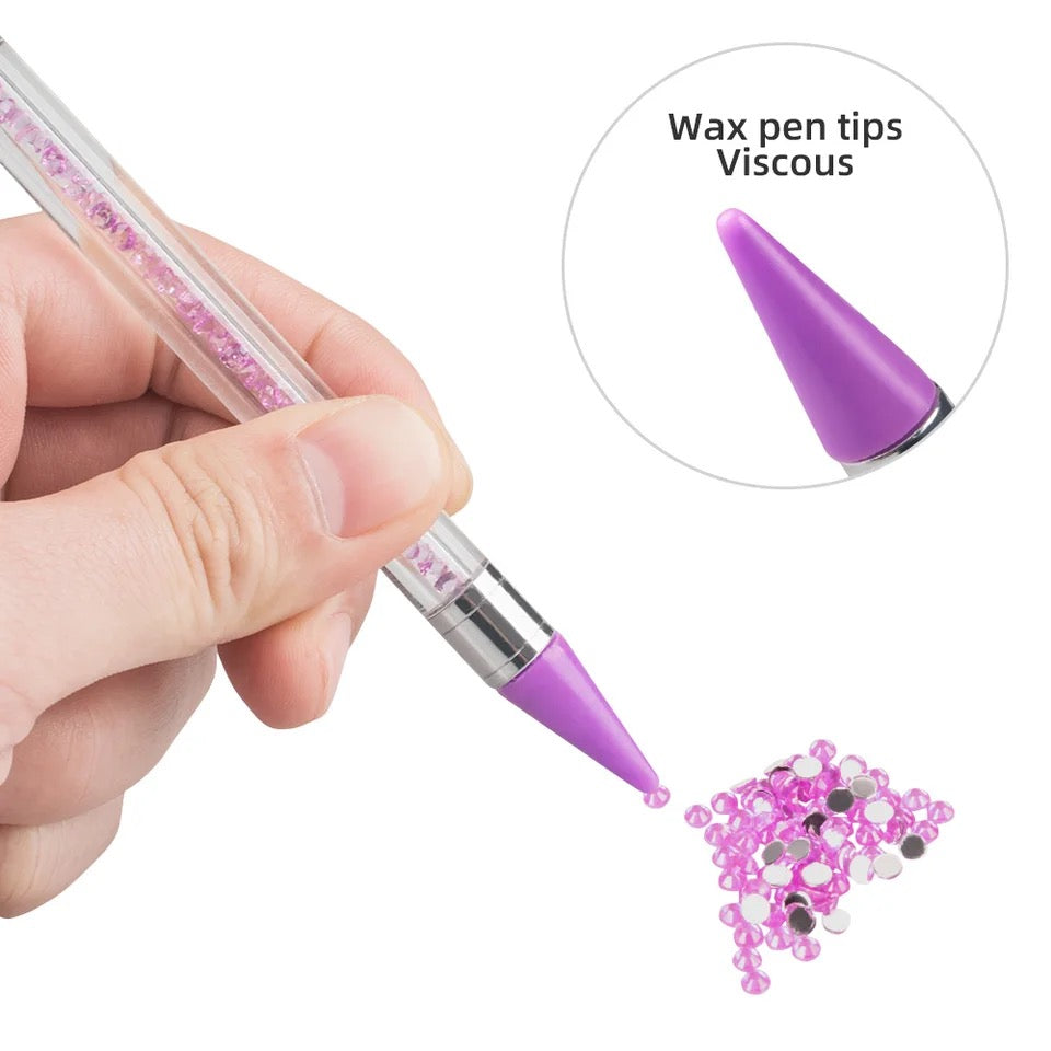 NailMePeriod Dual-Ended Rhinestone Picker Dotting Pen - 2 Pieces for Precise Nail Art & DIY Decoration