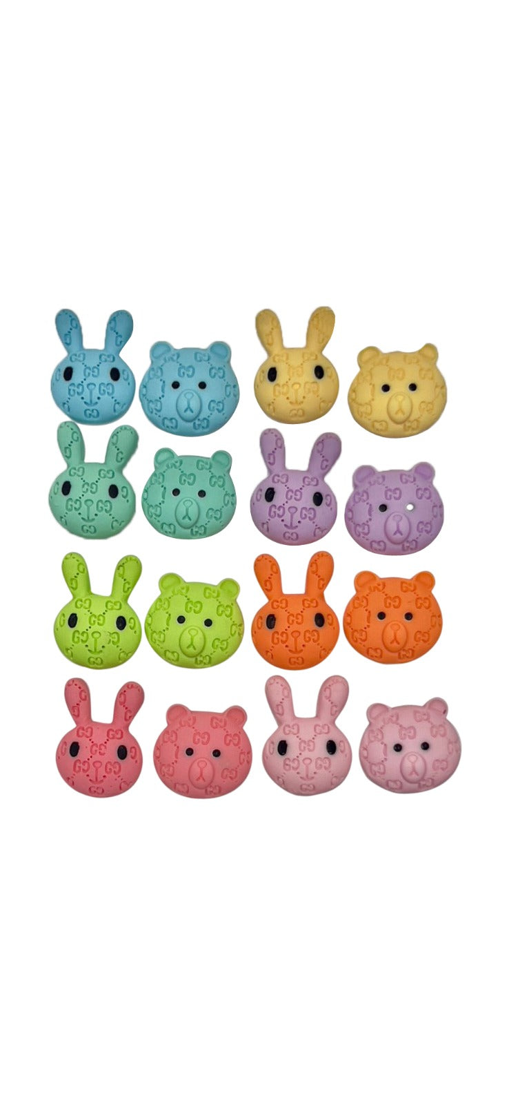 Gucci 3D pastel bears Nail Charms