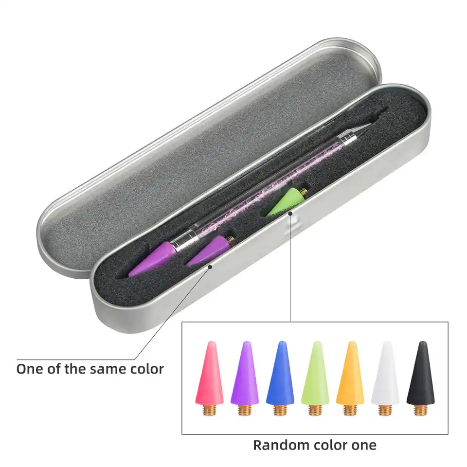 NailMePeriod Dual-Ended Rhinestone Picker Dotting Pen - 2 Pieces for Precise Nail Art & DIY Decoration