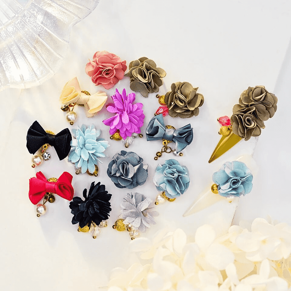 Detachable Magnet Bow with Roses Nail Charm collection.